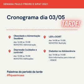 Semana Paulo Freire e SIPAT 2021 - artes com datas e temas