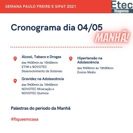 Semana Paulo Freire e SIPAT 2021 - artes com datas e temas