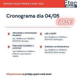 Semana Paulo Freire e SIPAT 2021 - artes com datas e temas