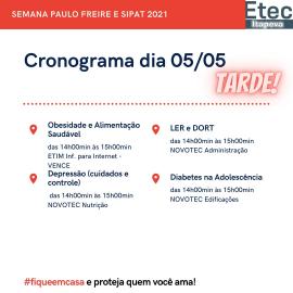 Semana Paulo Freire e SIPAT 2021 - artes com datas e temas