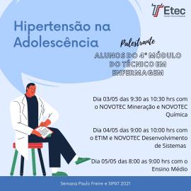 Semana Paulo Freire e SIPAT 2021 - artes com datas e temas