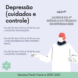 Semana Paulo Freire e SIPAT 2021 - artes com datas e temas