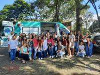 Ambulância do SAME  com atividades para alunos de enfermagem
