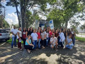 Ambulância do SAME  com atividades para alunos de enfermagem