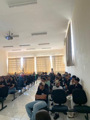 Vista dos alunos da E. M. Maria Stela Guimarães Barros, de Taquarivaí/SP