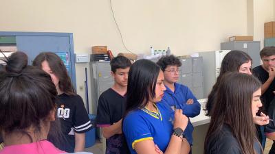 Vista dos alunos da E. M. Maria Stela Guimarães Barros, de Taquarivaí/SP