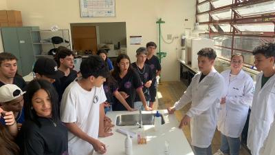 Vista dos alunos da E. M. Maria Stela Guimarães Barros, de Taquarivaí/SP